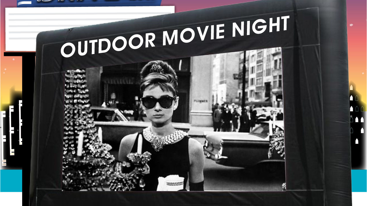 Outdoor Movie Night Inflatable Movie Screen Example
