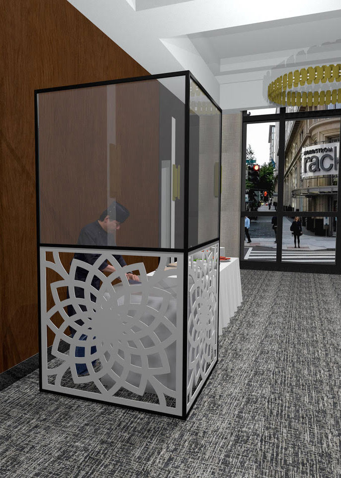Custom made plexiglass partition for food service